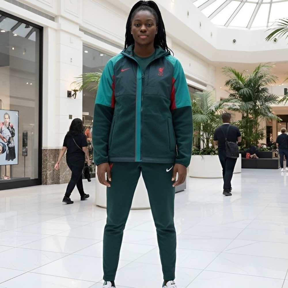 Nike Hoodie Jacket DM8295-375 W - L/M - M Green Full-Zip Fleece Sweatshirt
